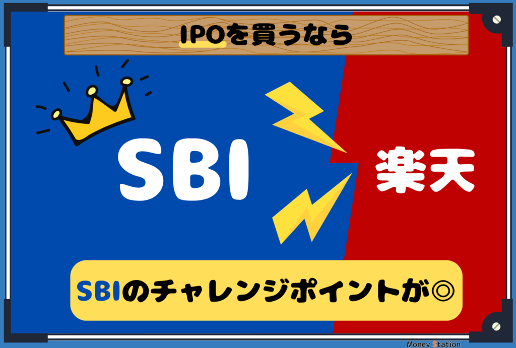 SBI証券と楽天証券のIPO比較画像