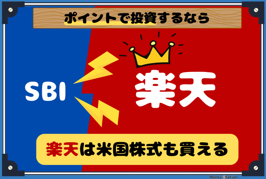 SBI証券と楽天証券のポイント投資比較画像